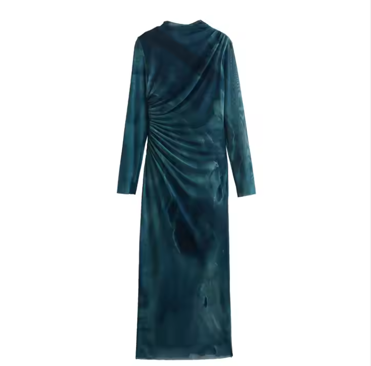 فستان طويل كامل مبطن ما عدا اليدين