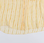 قميص أصفر مخطط أبيض شيفون خفيف بارد