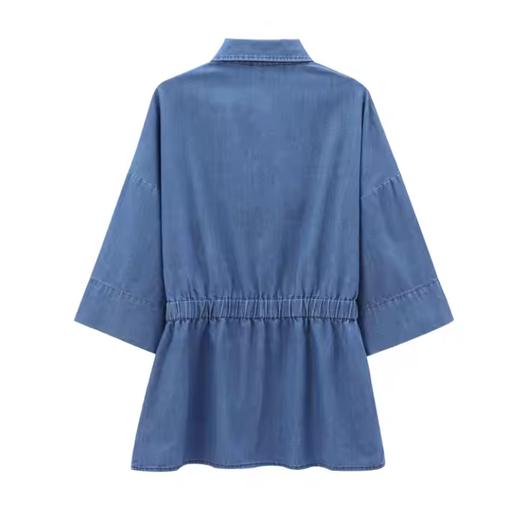 طقم جينز قطعتين صيفي خفيف بارد بنطلون وقميص