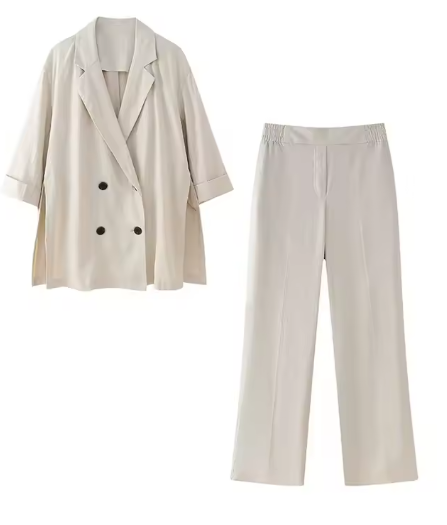 طقم قطعتين اوف وايت قميص وبنطلون