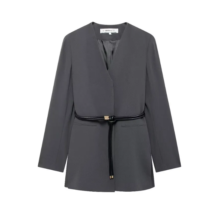 طقم رمادي غامق قطعتين جدا ثقيل ومميز