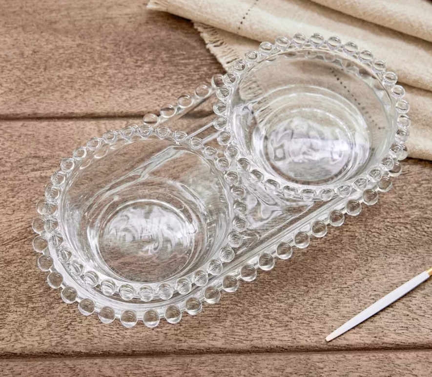 طقم زجاج ثقيل 3قطع طول 25سم بعرض 10سم