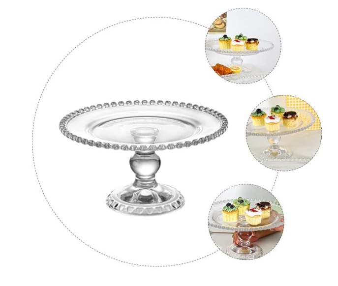 ستاند كيك زجاج ثقيل قطر 32سم