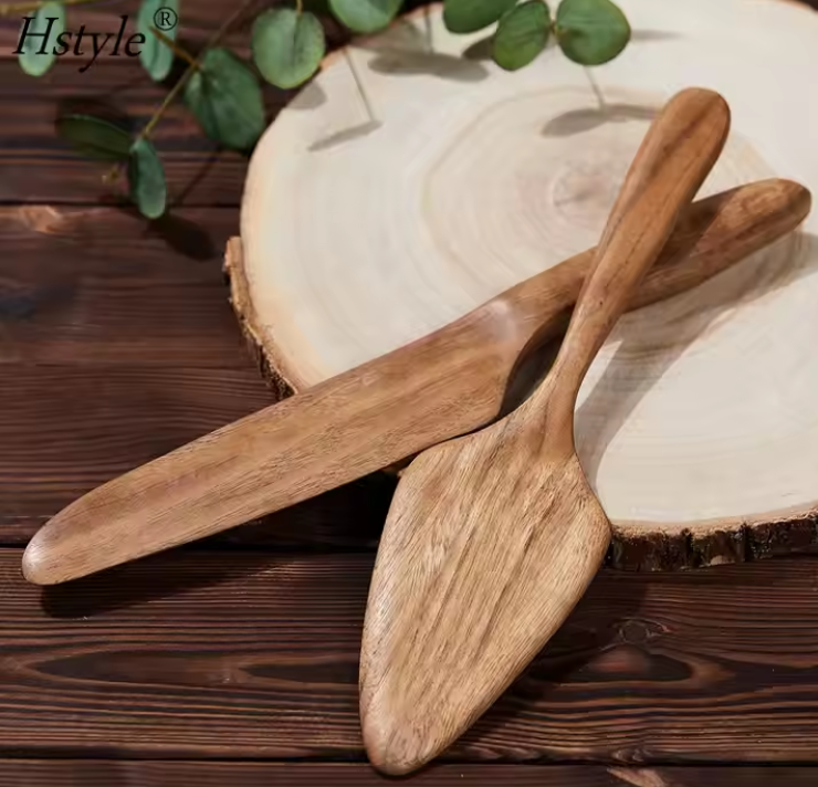 طقم قطعتين خشب سكاكين للكيك