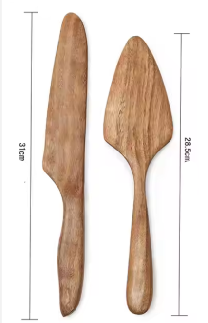 طقم قطعتين خشب سكاكين للكيك