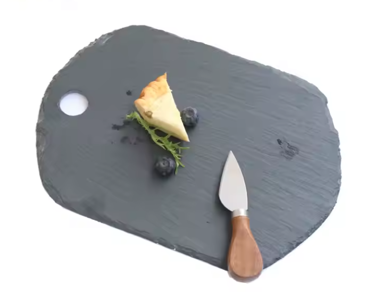 ألواح تقديم طعام حجر أسود طبيعي صحي متوفر بعدة أشكال وأحجام