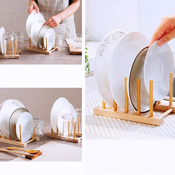 حمالة صحون خشب