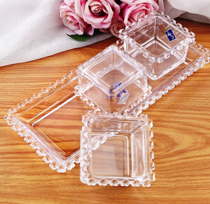 طقم زجاج ثقيل 4قطع طول 30سم بعرض 10سم