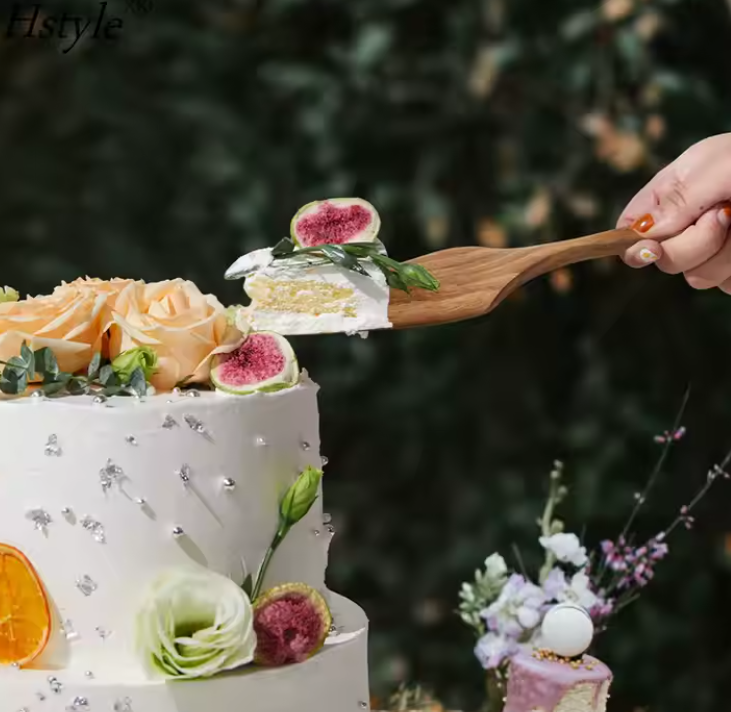 طقم قطعتين خشب سكاكين للكيك