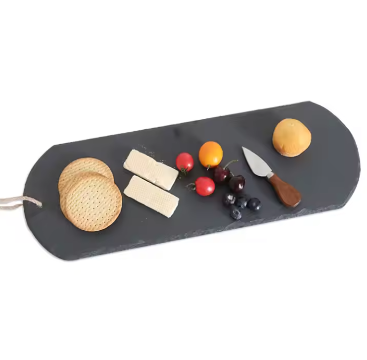 ألواح تقديم طعام حجر أسود طبيعي صحي متوفر بعدة أشكال وأحجام