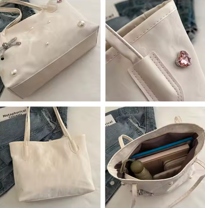 حقيبة خرز بسحاب (أسود ,أبيض ,رمادي)