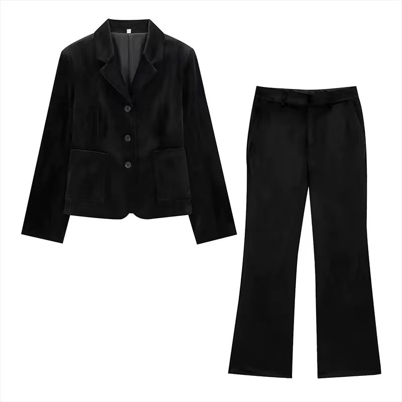 (VIP) طقم مخمل رسمي أنيق قطعتين