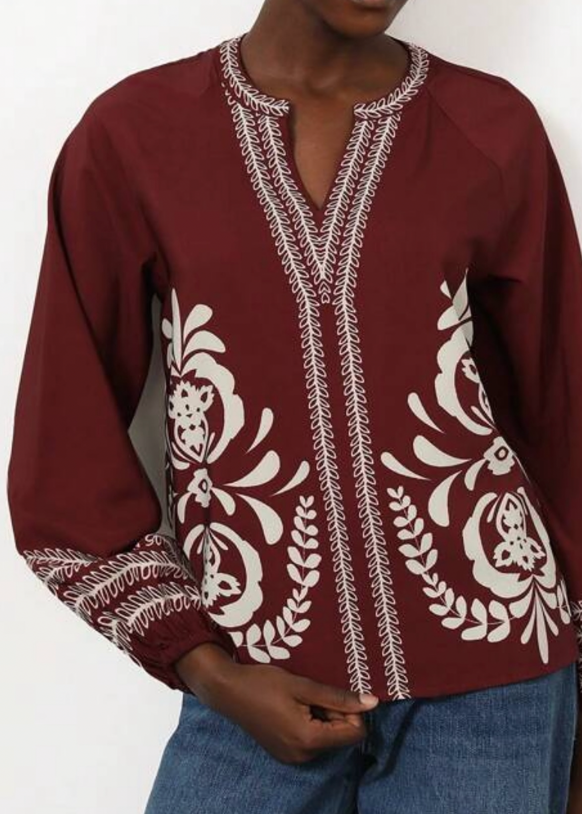 بلوز صيفي برغندي